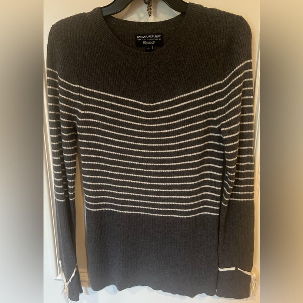 Banana Republic Filppucci yarn wool/cashmere striped sweater sz L